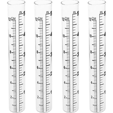 Regenmesser Ersatzglas 4 Stück Messrohr en Verre Transparent