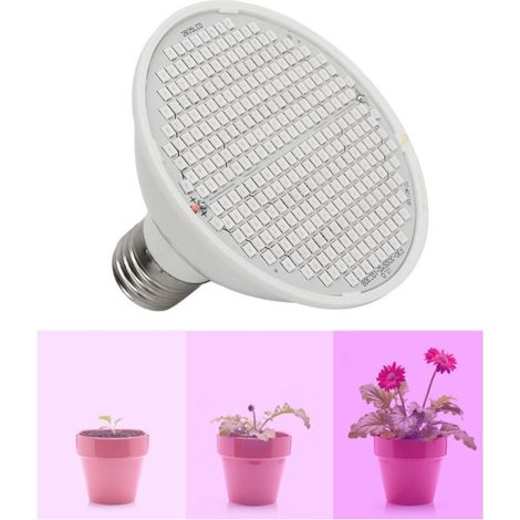 Lampadina a 300 LED per la crescita delle piante, spettro rosso e blu, attacco E27, luce per la crescita di piante da interno, per la germinazione dei semi, AC85-265V (1/4)