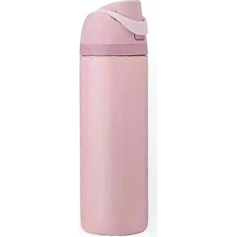 24/32oz Edelstahl-Isolierflasche in Rosenquarz-Optik, tragbare Wasserflasche mit FreeSip-Strohhalm, Wärmeisolierung, elegantes Rosen-Finish, ideal für heiße oder kalte Getränke. (1/5)