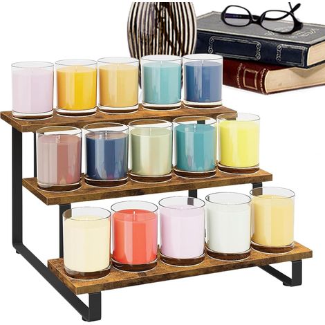 Rehausseurs En Bois Organisateur 3 Niveaux Pour Collections Presentoir À Parfums Et Bijoux Pour Bagues, Colliers, Poupées, Cosmétiques, Librairie, Bureau Et Salle De Bain (1/5)