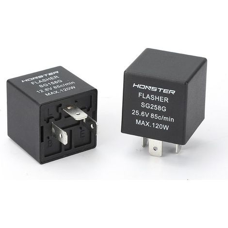 Relais clignotant tripolaire New Energy 120 W, 12 V/24 V en option, universel pour automobile 24 V, à simple bobine et à verrouillage. (1/4)