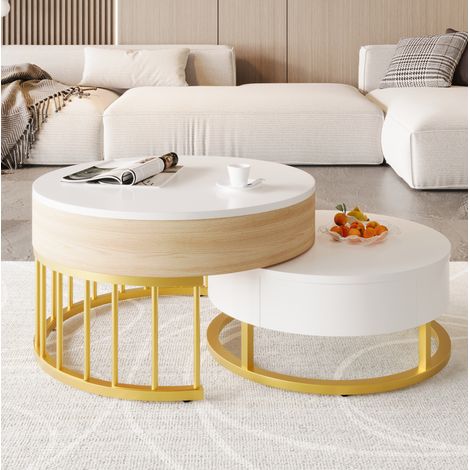 Mesa salón elevable redonda doble con cajón OKMYHOME (1/5)