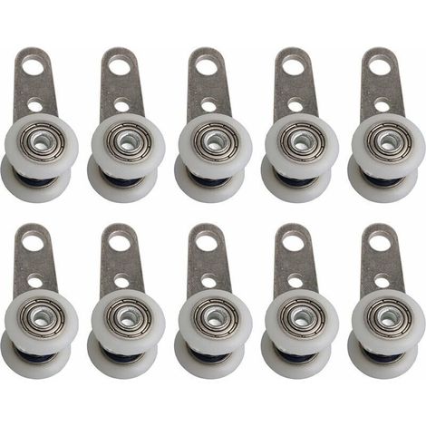 Set mit 10 Rollen für Terrassentüren oder Schiebetüren – Metall und Kunststoff – 4,5 x 1,9 cm