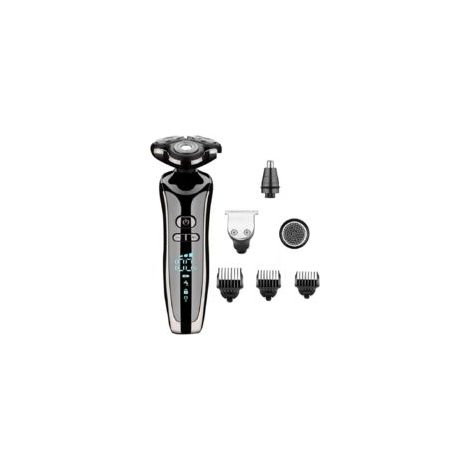 1 ensemble de rasoir électrique argenté pour hommes, tondeuse à barbe électrique 4D, tondeuse à cheveux pour adultes