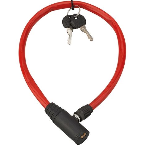 Antifurto Twisty, cavo d'acciaio, bicicletta, 5mmx0.5m, 2 chiavi - THIRARD