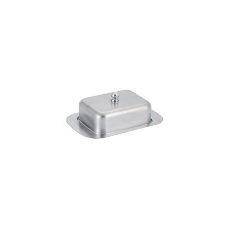 Beurrier en acier inoxydable Bol à dessert Boîte à pain au fromage avec couvercle Pour 250 g de beurre Pour restaurant à la maison Argenté 18,8 x 12,8 x 6,7 cm