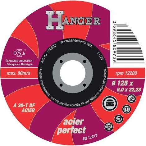 Hanger A 30 T Disco da sbavare 125 mm 6 mm di spessore