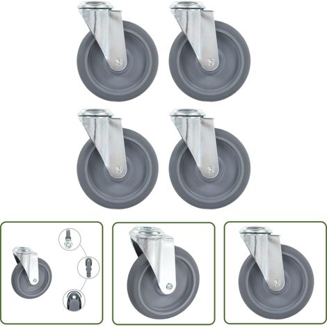 vidaXL Lenkrollen mit Bolzenloch 4 Stk. 125 mm (1/4)