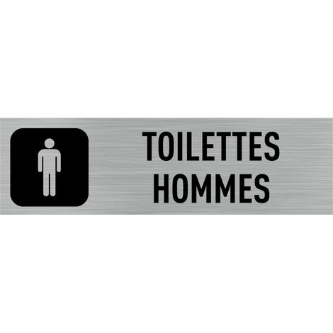Pictogramme Toilettes Hommes (Q0003).- Plaque aluminium brossé - (1/5)