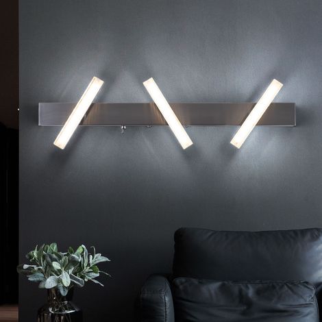 Lampada da parete orientabile per soggiorno, sala da pranzo, plafoniera, argento, faretti mobili, 3x 3W 3x185lm 3000K, LxA 17x58 cm (1/5)