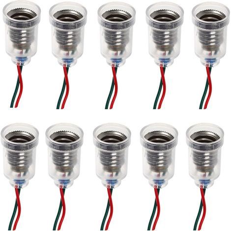 10 pezzi Portalampade a vite per piccole lampadine LED E10 con cavo per test e sperimentazione elettrica domestica, accessori per circuiti (1/5)