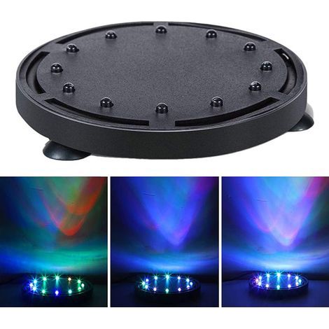 Bulleur LED - Disque à Bulles pour Aquarium - Contrôle À Distance - Effets Lumineux - 12.5 cm (1/5)
