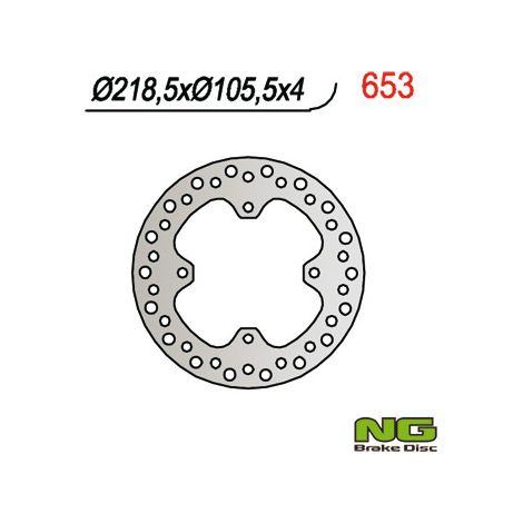 Disco de freno Polaris Sportsman 500-800 (219x105x4, 4 orificios de 9,5 mm)