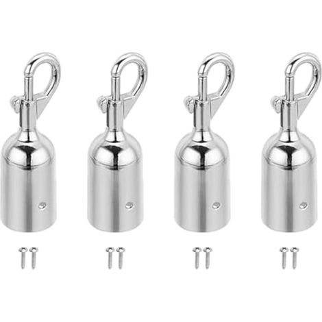 Lot de 4 embouts de corde de support, crochets de câble 95 x 32 mm, crochets pour cordes de barrière, accessoires pour cordes de pont, poteau de support, longe de sécurité (1/5)