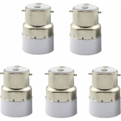 Paquet De 5 Convertisseurs De Douille D'Ampoule B22 À E14 Douille De Douille B22 Passer Au Support De Lampe Adaptateur Standard E14 (1/4)