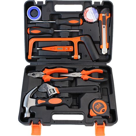 Coffret à Outils Manuel 2 Pièces - Ensemble de Bricolage avec Boîte de Rangement en Métal pour Réparation Domestique