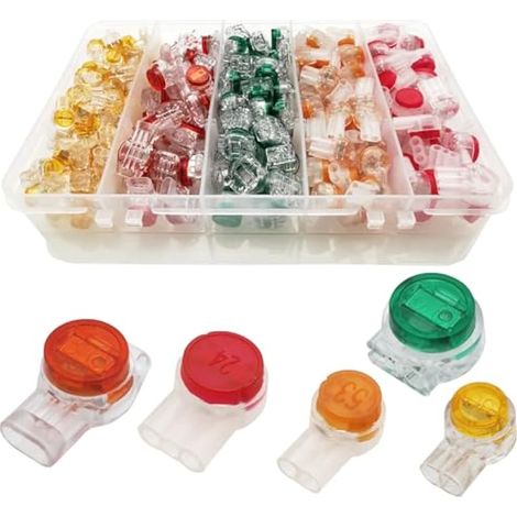 Connecteur de ligne téléphonique 220, Kit de connecteur de ligne téléphonique UY/UY2/UR/UR2/UG, connecteur à sertir gelée, adapté aux lignes téléphoniques, bouton-pression transparent (1/5)