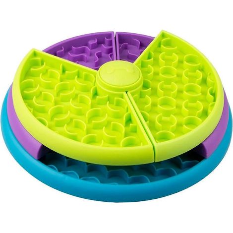 Gamelle anti-glouton à 3 niveaux pour chien, réduit l'ennui et l'anxiété, distributeur de croquettes ludique et antidérapant. (1/5)