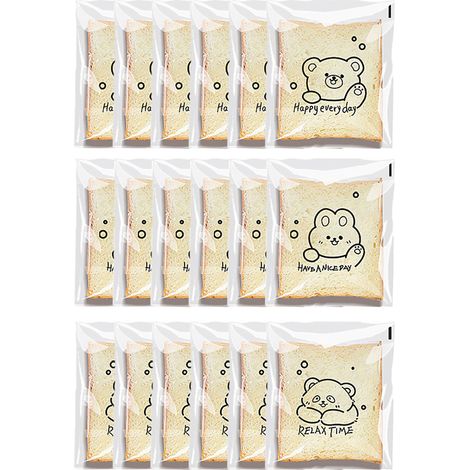 Sac Cellophane Autoadhésif - 100 Pièces - 15 x 18 cm 10 x 10 cm 7 x 7 cm - Pour Emballage Pâtisserie Confiserie Fêtes - Blanc Flocon de Neige (1/5)
