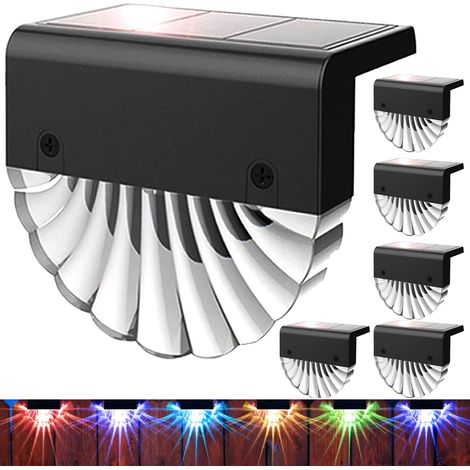 Solar Shell Light - Warm White And 6 Color Changing Modes - For Deck Patio Stairs Garden Fence - 6 Pieces (1/5)