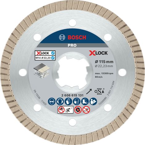 Bosch PRO Ceramic X-Lock Diamanttrennscheibe, 115 x 22,23 mm, 22,23 mm