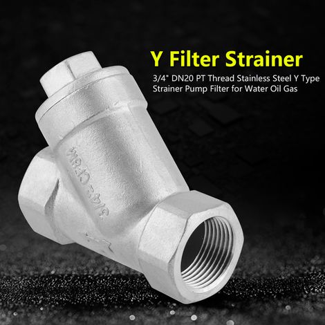 3/4" DN20 PT Gewinde Edelstahl Y-förmiger Siebpumpenfilter für Wasser, Öl und Gas (1/5)