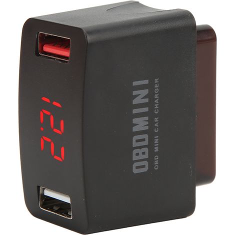 Chargeur de voiture OBD DC12-24V, double USB, affichage numérique LED, adaptateur de charge universel pour véhicules (1/5)