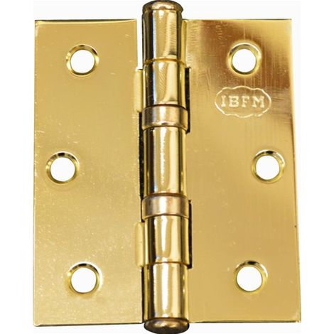 Cerniera Per Porta A Libro Acciaio Ottonato IBFM 76X76Mm 3X3" Con Cuscinetto A Sfera