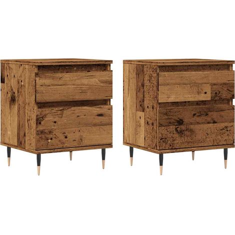 Maison Exclusive - Nachttische 2 Stk. Altholz-Optik 40x35x50 cm H