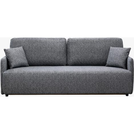 CARLA Canapé 3 places convertible en tissu gris (1/5)