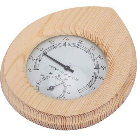 Hygromètre Thermomètre de Sauna 1pc en Bois Cuivre Abs Khaki Mesure Rapide, Haute Précision, Lecture Température et Humidité, Design Simple pour Usage Intérieur (1/5)