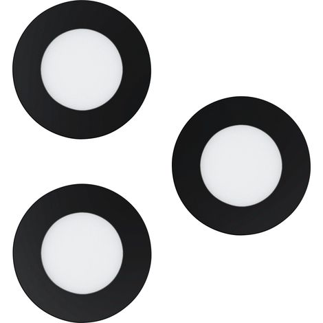 EGLO - Set of 3x Fueva-Z recessed black Ø8.5 - TW - Zigbee, Bluetooth