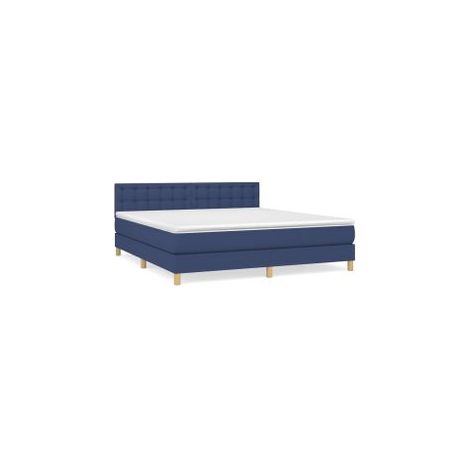 Sommier à lattes de lit avec matelas Bleu 180x200 Tissu (1/5)