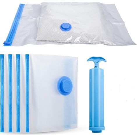 Reise-Vakuumbeutel 40×60cm – 4er-Pack Vakuumbeutel für Kleidung mit 2 Klebeetiketten, Vakuum-Aufbewahrungsbeutel, Vakuumabdeckung, ideal für Kleidung und Bettwäsche. (1/5)