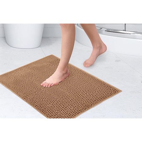 Tappetino da bagno antiscivolo Barclay Noodle, morbido al tatto, noce, 40 x 60 cm