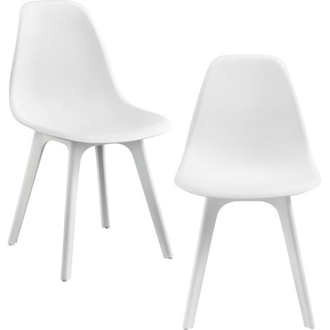 Set di 2 sedie da cucina e sala da pranzo 83 cm bianche 030003628