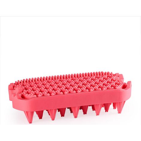 Brosse de bain pour chiens et chats, brosse de toilettage double face pour le massage et l'épilation des poils des chiens et chats à poils courts ou longs (rouge pastèque) (1/5)