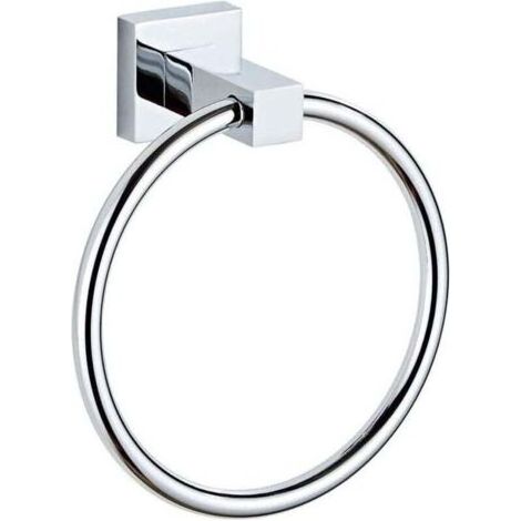 PA Porte-serviettes, anneaux porte-serviettes chromés, porte-serviettes mural en acier inoxydable, porte-serviettes rond, convient pour la salle de bain et la cuisine. (1/4)