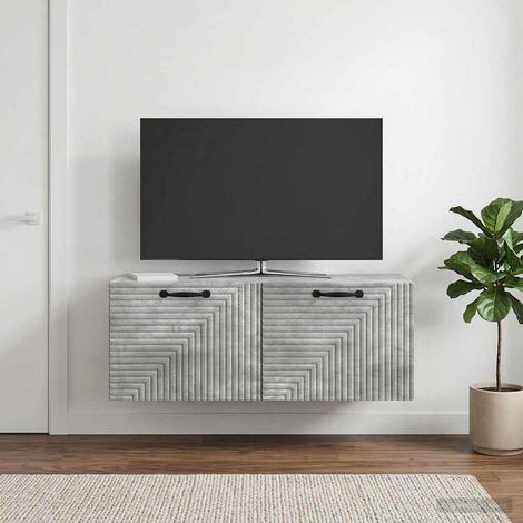 vidaXL Mueble para TV de pared Gris Hormigón 78,5 x 31 x 30 cm (1/5)
