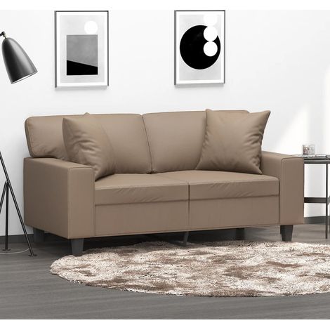 Zierkissen 2 Stk. Cappuccino-Braun 40x40 cm Kunstleder