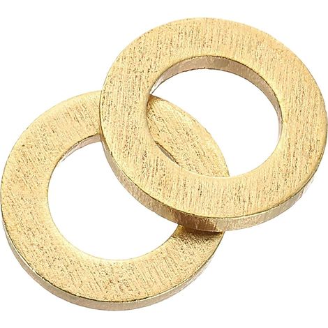 Rondelles Metal M8, 50 Pièces 8mm ID x 14mm OD x 1.5mm Hauteur Rondelles Plates en Laiton, Bagues de Montage pour Vis, Boulons, Écrous, Accessoires, Charnières de Porte (1/5)