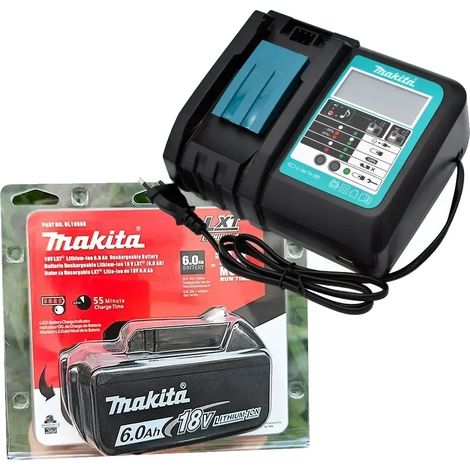 Batteria ricaricabile, capacità 6000 mAh, compatibile con diversi utensili, caricabatterie 6.0-1 (1/2)