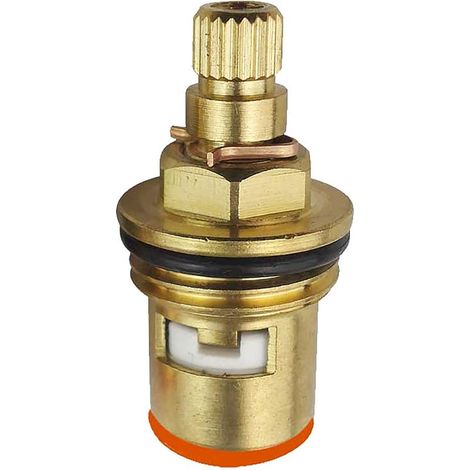 Cartouche de robinet en céramique cuivre 1/2" 20 engrenages disque quart de tour valve de remplacement pour robinet de salle de bain, cuisine, lavabo (1/2)