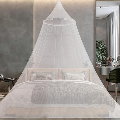 Moustiquaire de Lit en Forme de dôme, Grande Ciel de Lit Adulte pour Usage Intérieur et Extérieur (1/5)