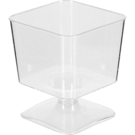 Lot de 12 Verrines Carrées Réutilisables "Coupe" 6cl Transparent
