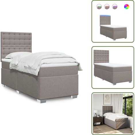 Boxspringbett mit Matratze Taupe 90x200 cm Stoff - Boxspringbett - Doppelbett - Bettenrahmen - Lattenrost - Matratze