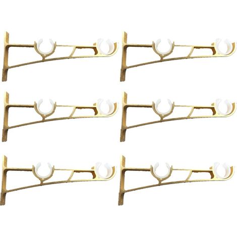 6pièces Tringle À Rideau En Métal Robuste, Support De Tringle À Rideaux, Double Tringle À Rideau Pole Holder, Support Rideau, Support De Tringle À Rideau En Aluminium, Support De Tringle À Rideau Or (1/3)