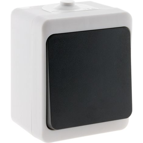 Zenitech – Interrupteur va-et-vient étanche IP54 – 10A – 2300W – Installation intérieure et extérieure – Pour espaces humides (1/4)