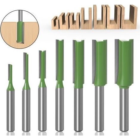 Fraise à mèche droite en carbure de tungstène, tige simple à Double cannelure, pour le bois, 6mm, 1 pièce (1/5)