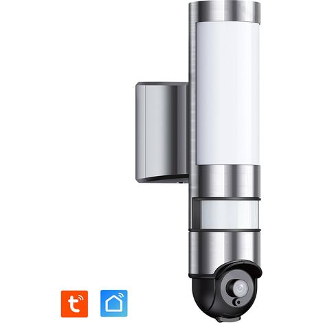 Caméra de surveillance extérieure motorisée 220V – Éclairage LED 1600LM – Vision nocturne 20m – Rotation 350° – WiFi dual-band